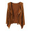 Mädchen Fransenweste, ärmellose Lederjacke, Khaki, Größe 5-6 1