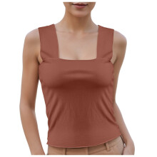 Women's Summer Ruched Crop Tank Top Double Lined