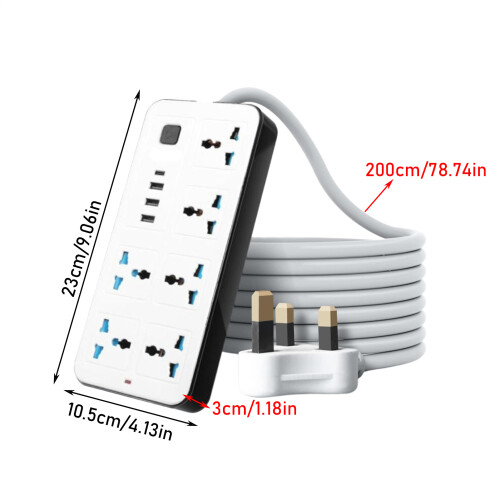 Multipresa con porte USB e protezione da sovraccarico a 6 prese 1