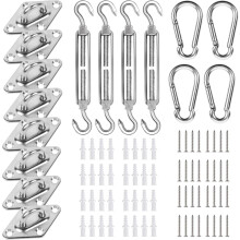 Kit de fixation pour voile d'ombrage en acier inoxydable (75 pièces)