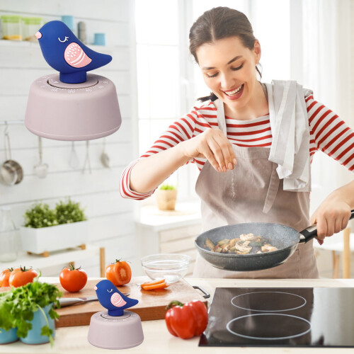 Bird-shaped mechanical kitchen timer blue 60 min