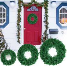 Artificial Christmas Wreath 14 16 18 inch Plain Green