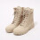 Botas táticas masculinas de trabalho em couro com zíper lateral 4