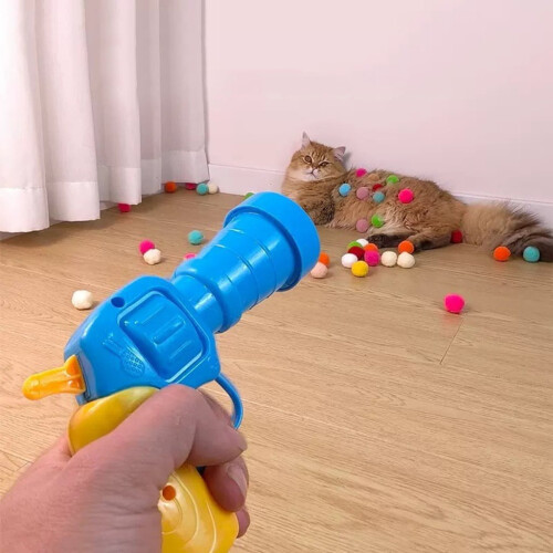 Kattleksak med bollkastare, högelastisk inomhusleksak 2
