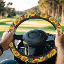 Sunflower Golf Cart Steering Wheel Cover 13 inch Compatible