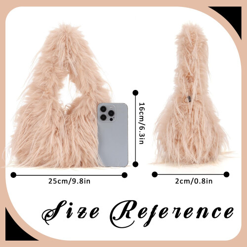 Γυναικεία τσάντα ώμου από ψεύτικη γούνα Y2K Fluffy 1
