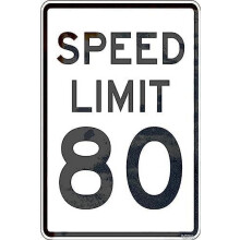 Alumínium éjszakai sebességkorlátozó tábla80MPH8x12inch
