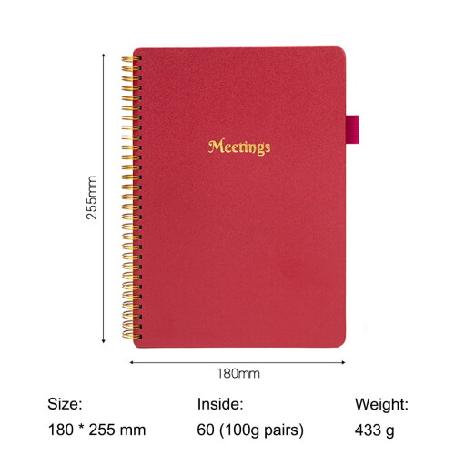 Arbejdsmøde notesbog Rød Business Planner 1 stk. 1