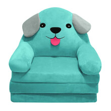 Plush Foldable Kids Sofa Backrest Armchair Blue