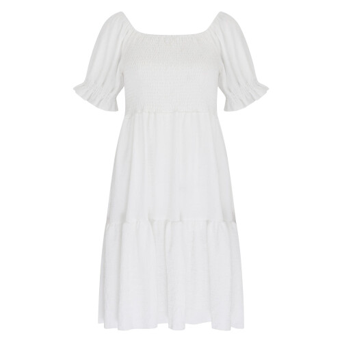 Abito da donna monospalla a maniche corte con scollo a U 1