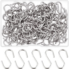 Crochets en S en acier inoxydable gris, lot de 100