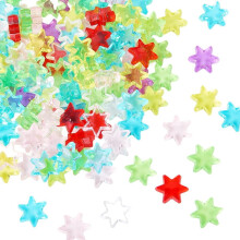 Decorazioni per vasi a forma di stella in plastica, colorate e sfaccettate, 160 pezzi