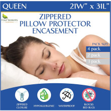 Queen Size Waterproof Pillow Protectors Set of 4