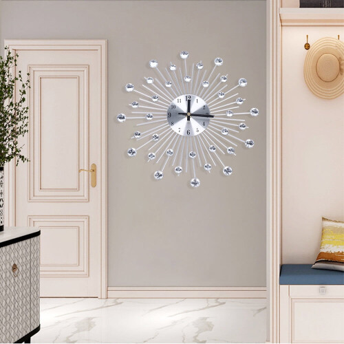 DENEST Wall Clock Silver 13 Inch Silent Quartz Modern 1
