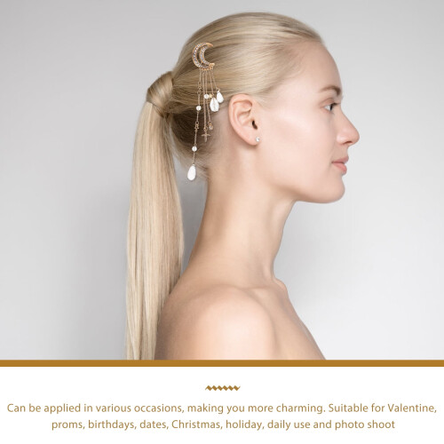 Presilhas de cabelo em formato de estrela com borla em formato de lua crescente (2 peças) 1