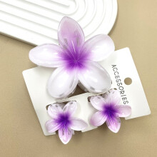 Flower Hair Claws Set Gradient Ponytail Clips 3 pcs