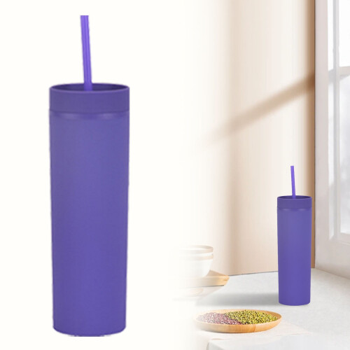 Λεπτό πλαστικό ποτήρι διπλού τοιχώματος 16oz με καπάκι