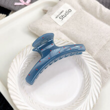 Korean-style hair claw clip blue red 1 piece