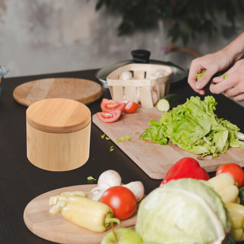Stóráil condiment cistine bosca spíosraí bambú trastomhas 3.5 orlach 1