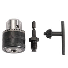 1.5-13mm Precise Drill Chuck Converter 1/2"-20UNF Thread Quick Change Adapter SDS- Round Shank 3-Jaw Key Drill Chuck