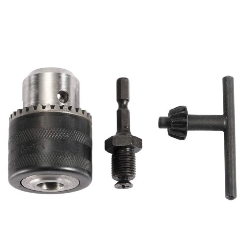 1.5-13mm Precise Drill Chuck Converter 1/2"-20UNF Thread Quick Change Adapter SDS- Round Shank 3-Jaw Key Drill Chuck