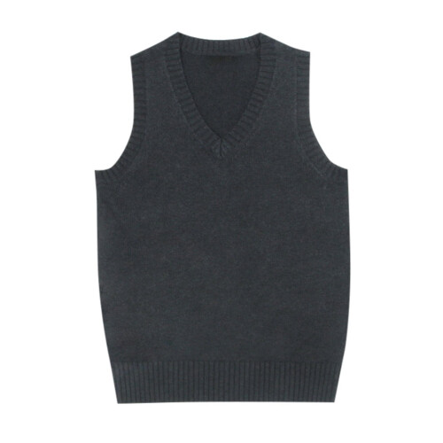 Women's vintage knitted sleeveless vest grey