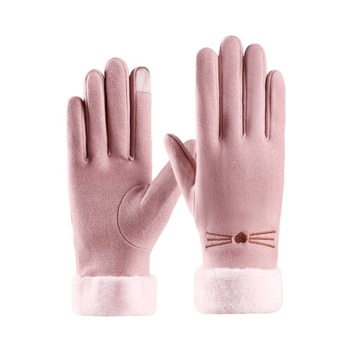 Winterhandschuhe Unisex Touchscreen Samtgefüttert Rosa 1