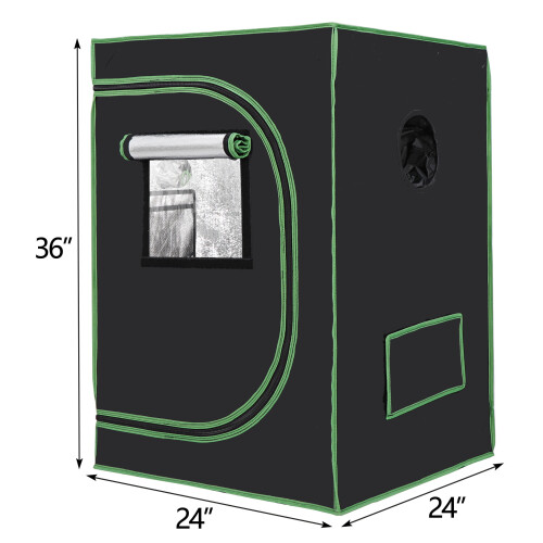 Tenda de cultivo hidropônico 24x24x36 polegadas em Mylar de alta refletividade 2