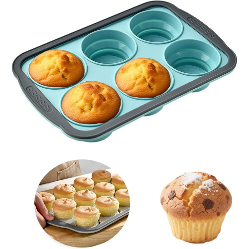 Muffinvorm van gealuminiseerd staal, 6+12 cupjes, groen 2