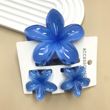 Flower Hair Claws Set Gradient Ponytail Clips 3 pcs