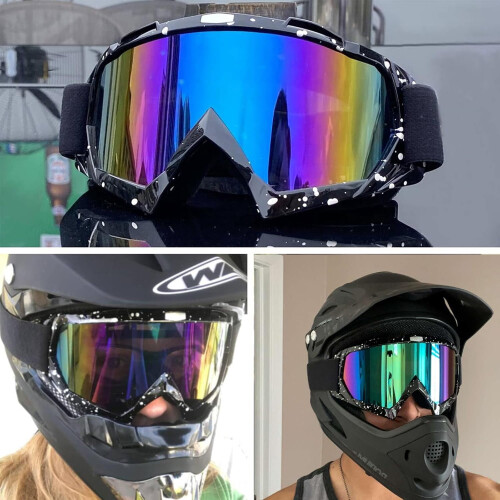ATV-racerbriller vindtætte ridsefaste PU sorte 1