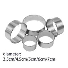 Stainless Steel Biscuit Mold Round5PCS