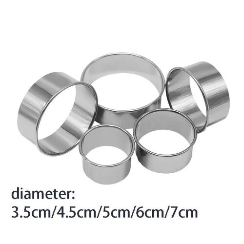 Stainless Steel Biscuit Mold Round5PCS