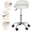 Tabouret pivotant à roulettes en cuir PU blanc (1 pièce) 6