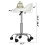 Tabouret pivotant à roulettes en cuir PU blanc (1 pièce) 7