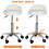 Tabouret pivotant à roulettes en cuir PU blanc (1 pièce) 8