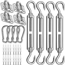 Kit de fixation pour voile d'ombrage M6Sun, acier inoxydable robuste, 1
