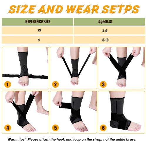 Kids' Adjustable Compression Ankle Brace Small 2
