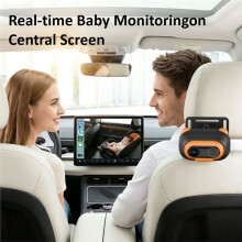 Car Baby Monitor Wireless CarPlay & Android Auto Super Wide Angle Baby Monitor 2.4G+ 5.8G WIFI with Recorder Function
