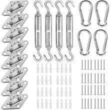Kit de fixation pour voile d'ombrage en acier inoxydable (24 pièces)