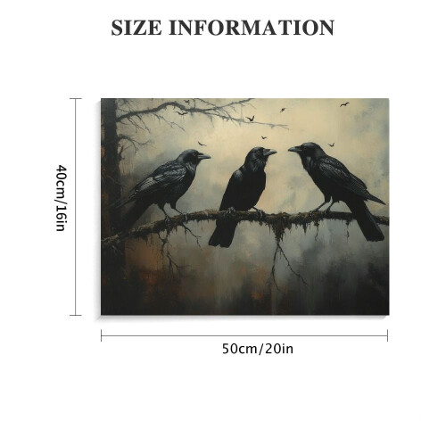 Dark Academia Crow Leinwandbild 20x16 Zoll 2