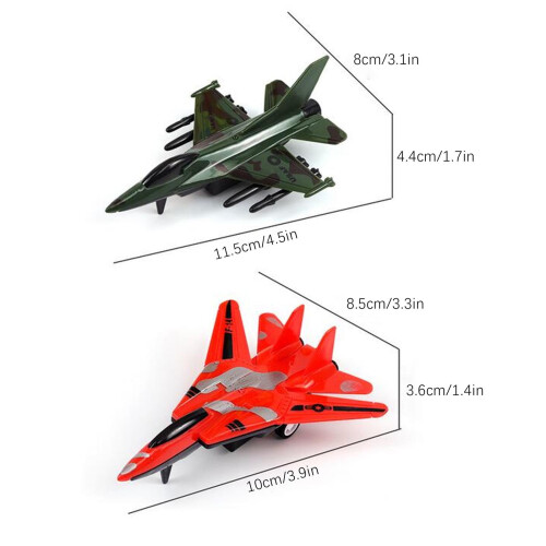 Pull-Back Airplane Toys Set - 4 Pieces, 16 Designs 2
