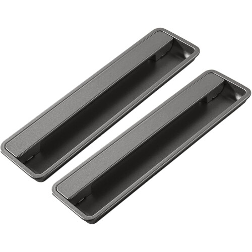 Black Rectangular Recessed Pulls for Sliding Doors 2 pcs