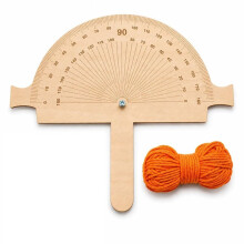 Wooden Angle Finder Tool with String , 12" X 10" Birch Plywood Angle Ruler Protractor