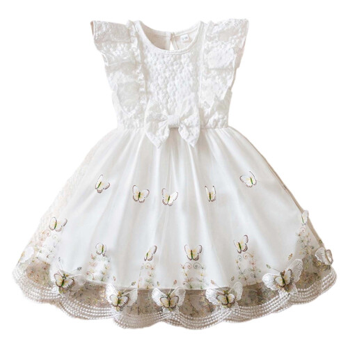 Vestido floral princesa para meninas, sem mangas, com tutu e babados. 2