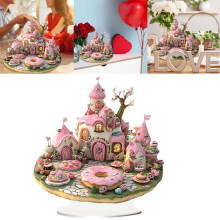Fjärilsvingad älvstaty i rosa harts, 1 st.