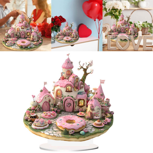 Fjärilsvingad älvstaty i rosa harts, 1 st.