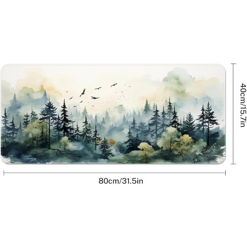 Mouse Pad Gaming Green Melanine Mountain Forest 31,5x15,7 ίντσες 2