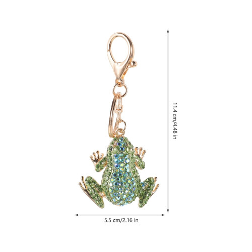 Chaveiro de sapo com strass verde (2 peças) 1