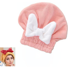 Mikrofiber hårhandduk för kvinnor, mjuk fluga turban,